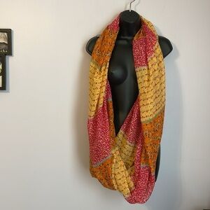 Lauren’s by LJL Designs Patchwork Striped Floral Boho Infinity Scarf